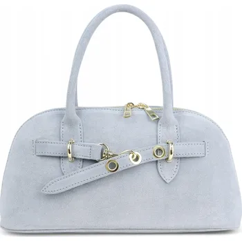 MORANTI kabelka z pravé přírodní semišové kůže - bezbarvá