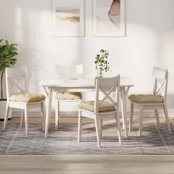 Podsedák Polštáře na sedadla 4 pcs Krémová 45 x 45 x 12 cm textil