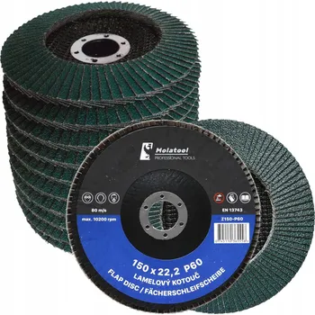 Brusný kotouč 5x Lamelový brusný kotouč Molatool VSM Zirkon 150 mm P60