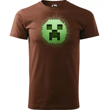Pánské tričko Sablio Tričko s potiskem Blocks Face - hnědé S