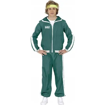 Karnevalový kostým KOSTÝM pro dospělé HRÁČ squid ZELENÝ TEPLÁKOVKA L