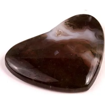 Přírodní kámen Kabošon Moss Heart Agate č.7818 (25x32x5mm)