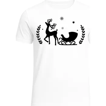 Dámské tričko Vánoční Tričko s potiskem Sob a saní, super Dárek , velikost S