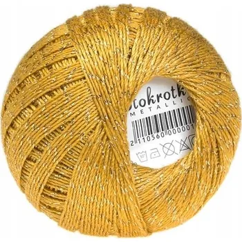 Příze Háčkovací Příze Opus Natura Sedmikráska č. 1726 metallic, zlatý se zlatou nití, 200 m