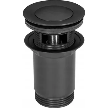 Sifon Zátka s přepadem klik-klak kulatý DIAMOND černá