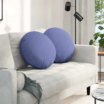 Podsedák Polštáře na sedadla 2 pcs Modrá džínovina Ø50 x 19 cm textil