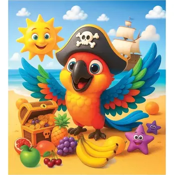 Puzzle Dřevěné puzzle pirátský papoušek 20 dílků WOODEN CITY