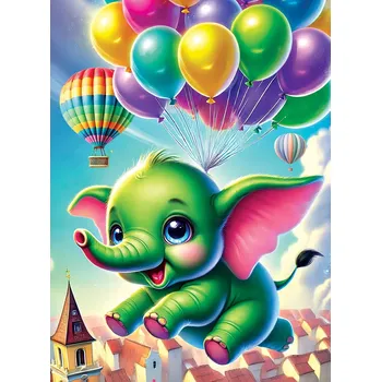 Puzzle dřevěné puzzle sloní dobrodružství 40 dílků