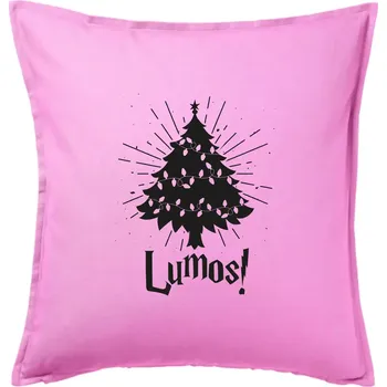 Polštář Harry - Lumos stromeček - Polštář 50x50 - 50x50 - Pouze potah ( Růžová )