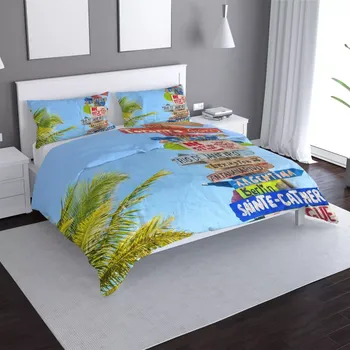 Povlečení Sablio Povlečení Ukazatele měst - 140x220 / 90x70