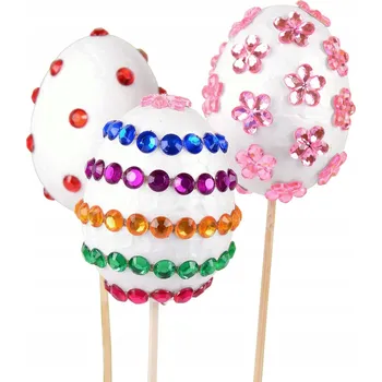 kreativní sada Sada kreativních dekorací na špejli vajíčka + křišťál