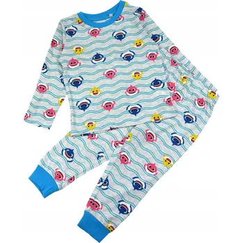 Chlapecké pyžamo Dětské pyžamo BABY SHARK s dlouhým rukávem, bavlněné chlapecké pyžamo, velikost 98