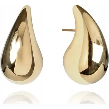 Náušnice Náušnice z nerezové oceli pokovené 14k zlatem, písmeno D, 2 ks