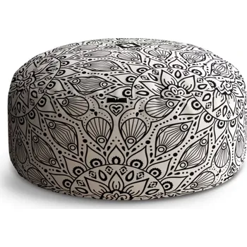 Taburet Sablio Taburet Circle Bílé mehendi: 38x48 cm