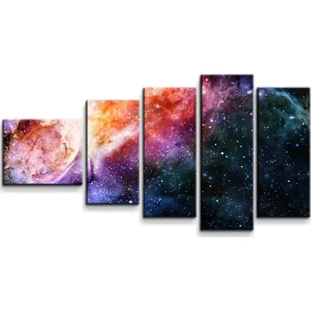 Obraz Sablio Obraz - 5-dílný Vesmírná záře - 100x60 cm