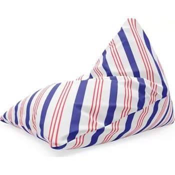 Sedací pytel Sablio Sedací vak Triangl Modročervené pruhy: 120 x 100 x 100 cm