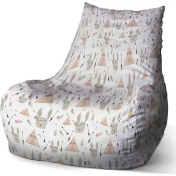 Sedací pytel Sablio Sedací vak Bean Zajíci u stanu - 100 x 90 x 45 cm