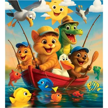 Puzzle Dřevěné puzzle Rybaření WOODEN CITY (20 dílků)