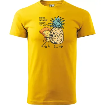 Sablio Tričko s potiskem Pineapple with pizza - žluté 3XL