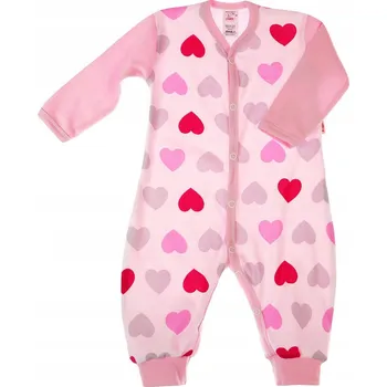 Kojenecký overall OVERAL DLOUHÝ RUKÁV dupačky, Srdíčka 86 KLEKLE