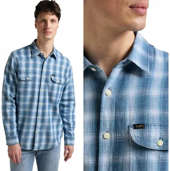 Pánská košile LEE WORKER PÁNSKÁ KOŠILE KOSTKOVANÁ DLOUHÝ RUKÁV 4XL