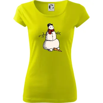 Dámské tričko Sněhulák se spadlým nosem - Dámské triko Pure - M ( Limetková )