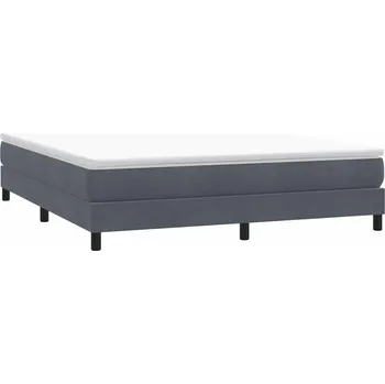vidaXL Postel Box Spring bez matrace tmavě šedá 180x210 cm samet