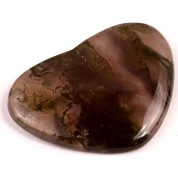 Přírodní kámen Kabošon Moss Heart Agate č.7816 (28x38x5mm)