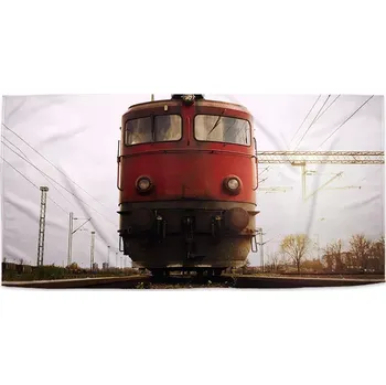 Osuška Sablio Ručník Červený vlak na kolejích - 50x100 cm