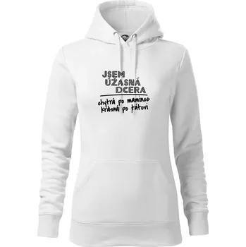 Dámská mikina Jsem úžasná dcera - Mikina dámská Cape s kapucí - 2XL ( Bílá )