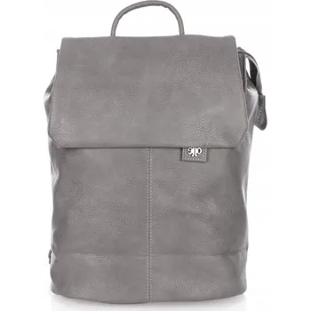 Městský batoh Šedý elegantní dámský batoh na zip s klopou