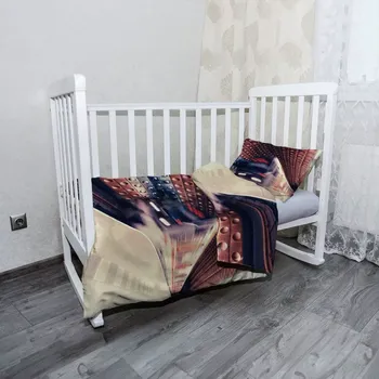 Povlečení Sablio Mikroplyšové dětské povlečení do postýlky Metro v barevné stanici - 120x90 / 40x60