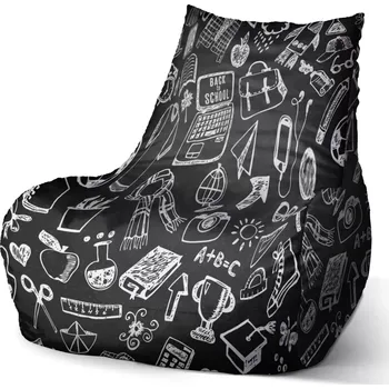 Sedací pytel Sablio Sedací vak Bean Černobílá škola - 60 x 70 x 70 cm