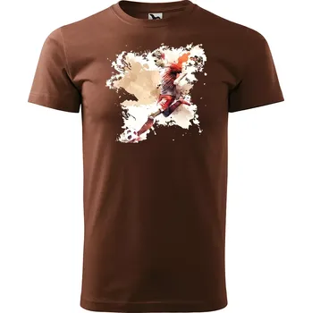 Pánské tričko Sablio Tričko s potiskem Fotbalista 2 - hnědé S