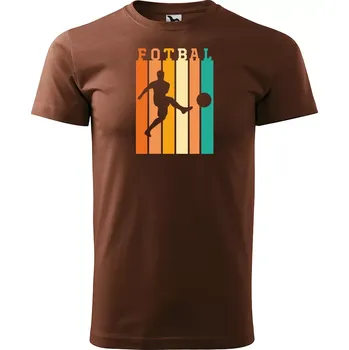Pánské tričko Sablio Tričko s potiskem Fotbalista Pastels - hnědé S