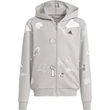 Pánská mikina Mikina adidas BLUV Zip Hoodie IS3755 - ŠEDÁ, 176 CM