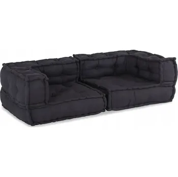 Pohovka TABURET MODULÁRNÍ ANTRACITOVÁ 140X70X36 LÁTKOVÁ