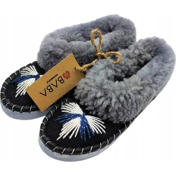 Dámské pantofle BABA pantofle pantofle z ovčí kůže, vlněné, teplé, PREMIUM dárek 37