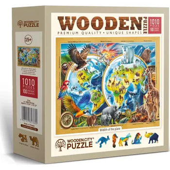 Puzzle Dřevěné puzzle WOODEN CITY Planeta divokých zvířat – 1010 dílků