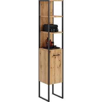 regál Koupelnový regál AURA I dub craft Vysoký sloupek 180x33x33 cm loft