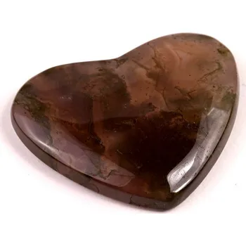 Přírodní kámen Kabošon Moss Heart Agate č.7830 (29x36x6mm)