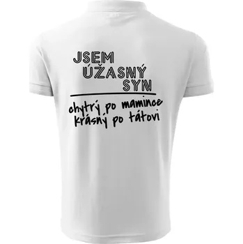 Pánská košile Jsem úžasný syn - Polokošile pánská Pique Polo 203 - 5XL ( Bílá )