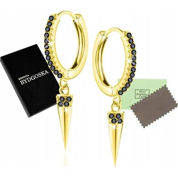 Náušnice ZLATÉ VISACÍ NÁUŠNICE PRO ŽENY STŘÍBRO 925