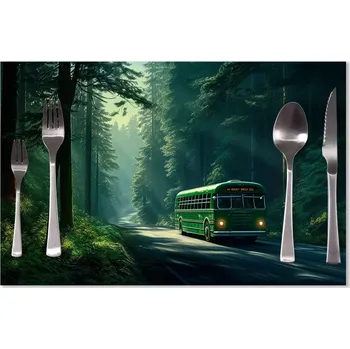 prostírání Sablio Prostírání Zelený autobus v lese: 40x30cm