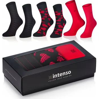 Pánské oblečení PÁNSKÉ PONOŽKY INTENSO 3 PÁRY DÁREK K VALENTÝNU PRO NĚJ Z_9 44-46