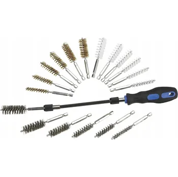 Drátěný kartáč Sada KARTÁČŮ na čištění trubek a otvorů, drátěné kartáče, 20 ks