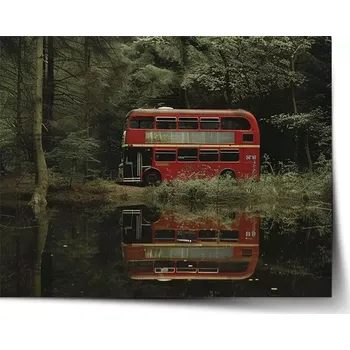 Plakát Sablio Plakát Červený patrový autobus - 60x40 cm