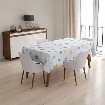 ubrus Sablio Ubrus Barevné puntíky na bílé - 145x240 cm