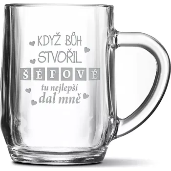 Sklenice Sablio Půllitr Když Bůh stvořil šéfové: 0,5