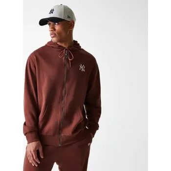 Pánská móda Mikina New Era NEW YORK YANKEES MLB MIDI LEAGUE ESSENTIAL HOODIE M Hnědá, Bílá